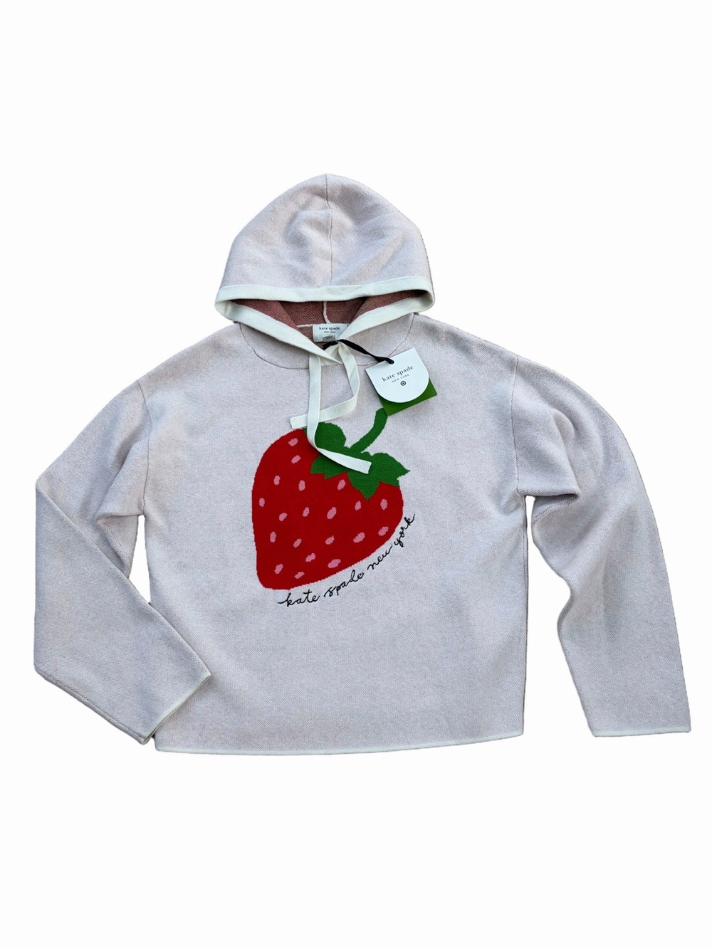 Kate Spade x Target NWT Women’s Size Small Strawberry Pullover Hoodie Sweatshirt